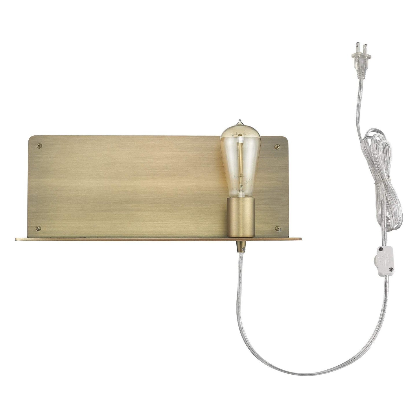 Dull Gold Shelf Wall Light - Homeroots - Flyclothing LLC