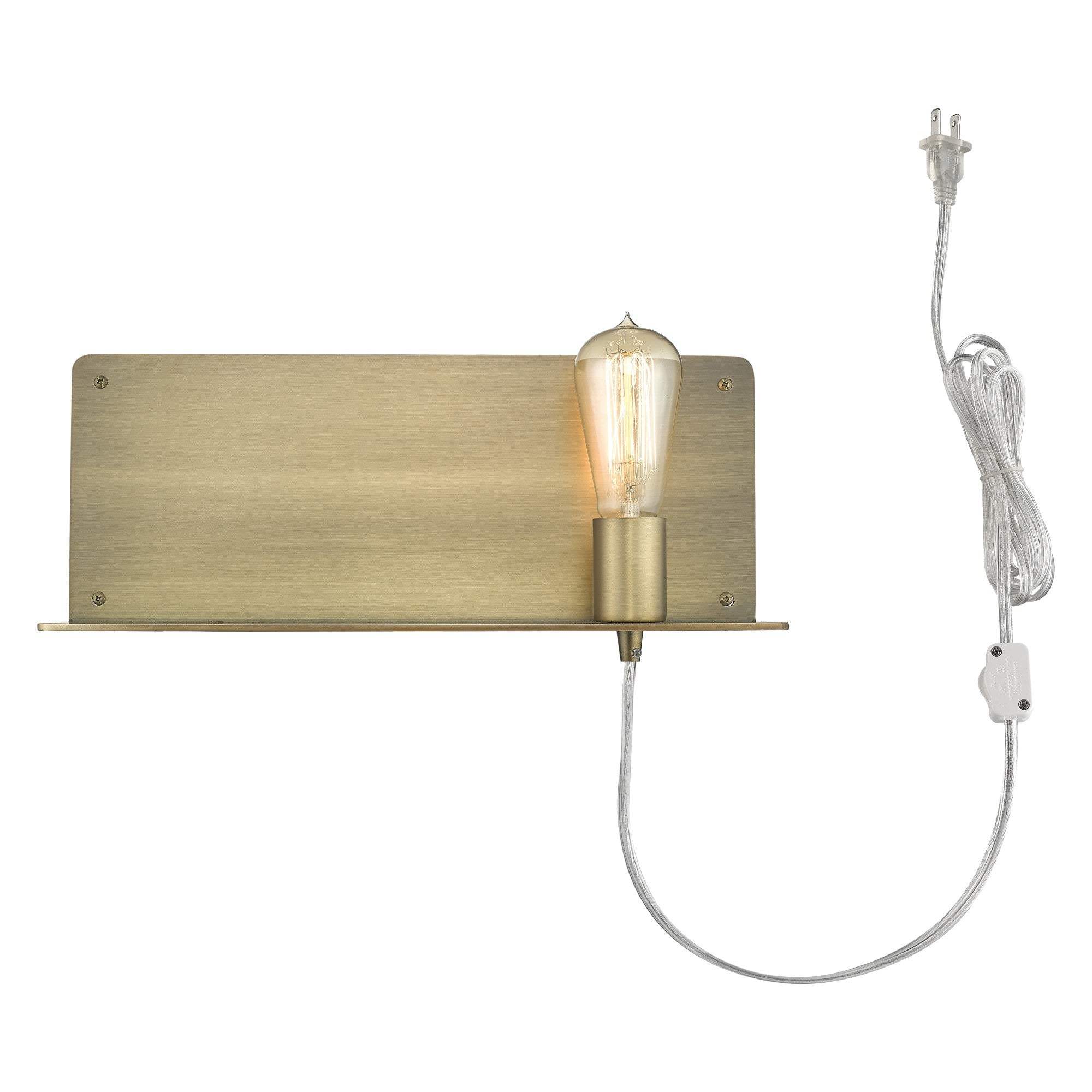 Dull Gold Shelf Wall Light - Homeroots - Flyclothing LLC
