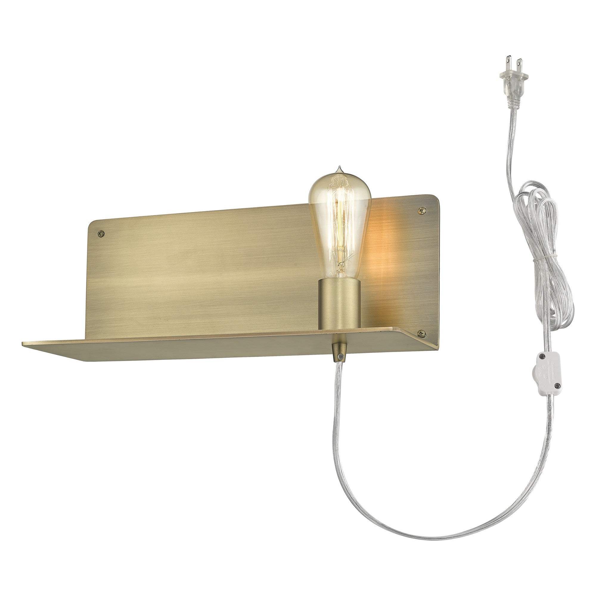 Dull Gold Shelf Wall Light - Homeroots - Flyclothing LLC