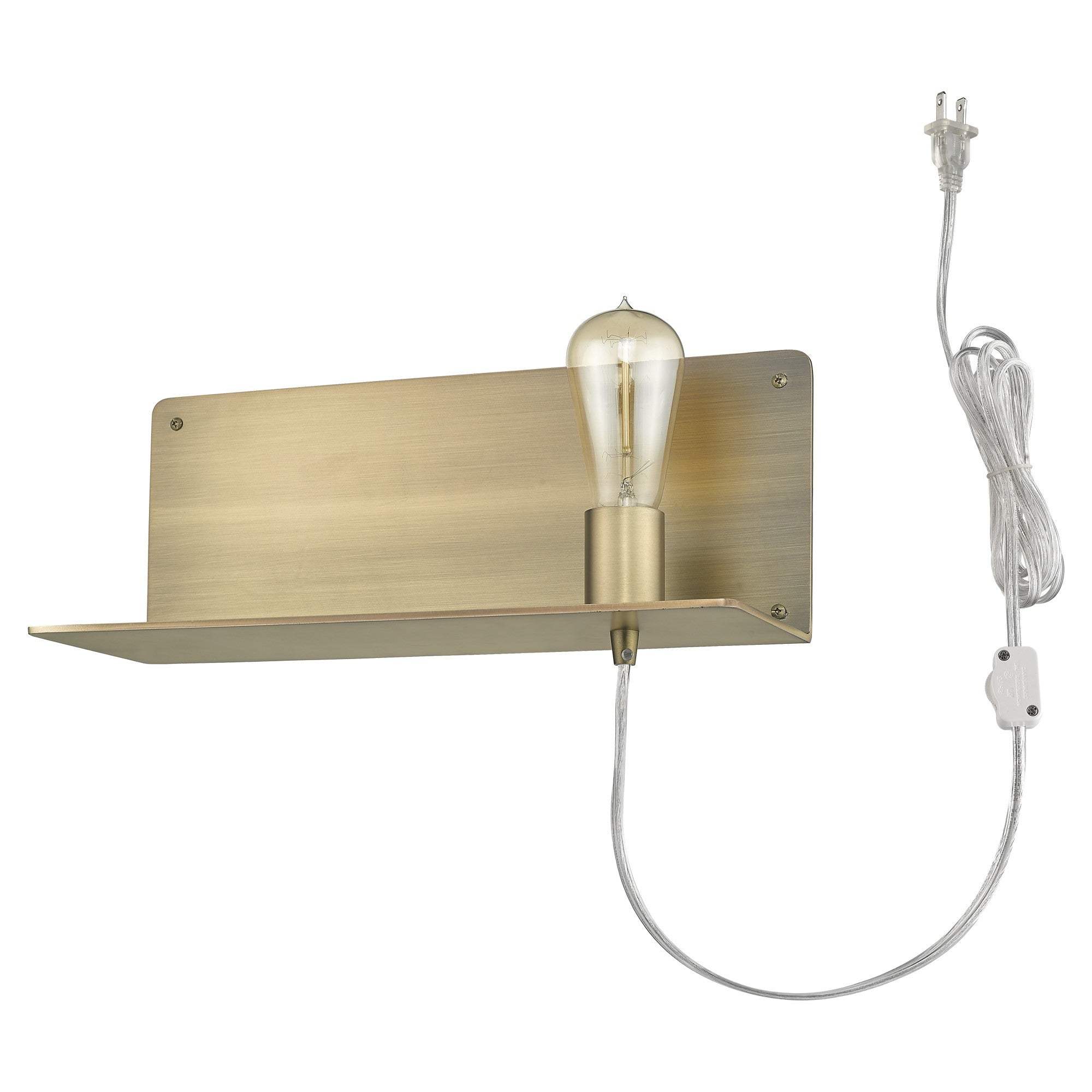 Dull Gold Shelf Wall Light - Homeroots - Flyclothing LLC