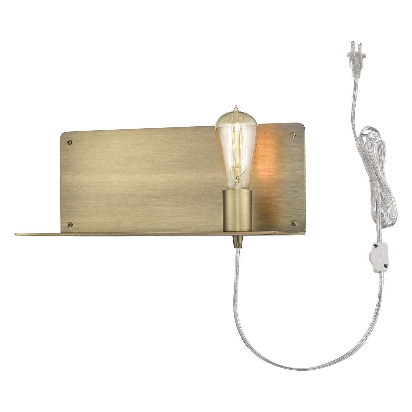 Dull Gold Shelf Wall Light - Homeroots - Flyclothing LLC