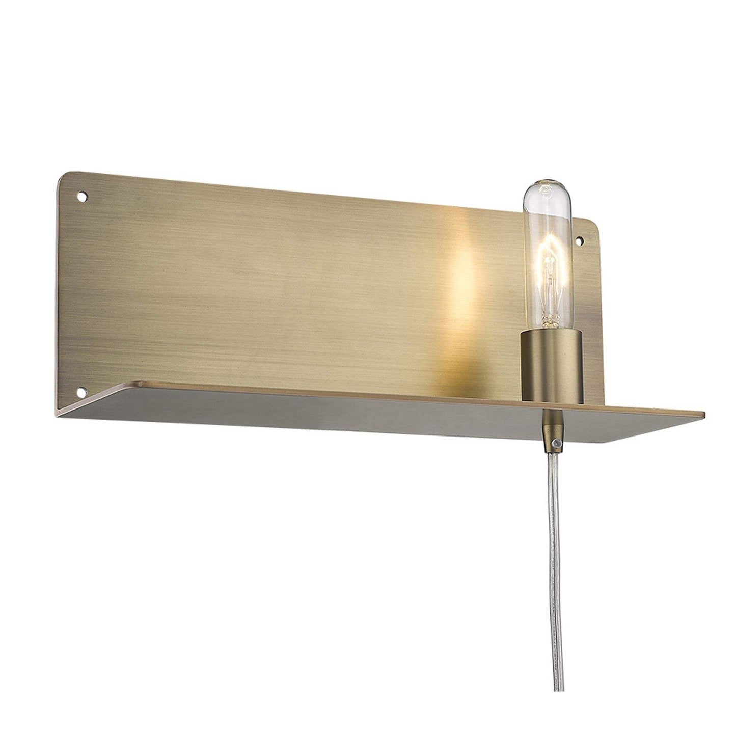 Dull Gold Shelf Wall Light - Homeroots - Flyclothing LLC