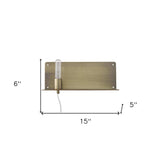 XL Dull Gold Shelf Wall Light - Homeroots - Flyclothing LLC