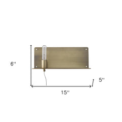 XL Dull Gold Shelf Wall Light