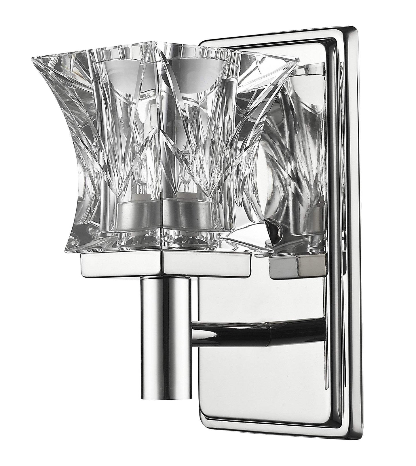 Arabella 1-Light Polished Nickel Sconce With Pressed Crystal Shade - Homeroots - Flyclothing LLC