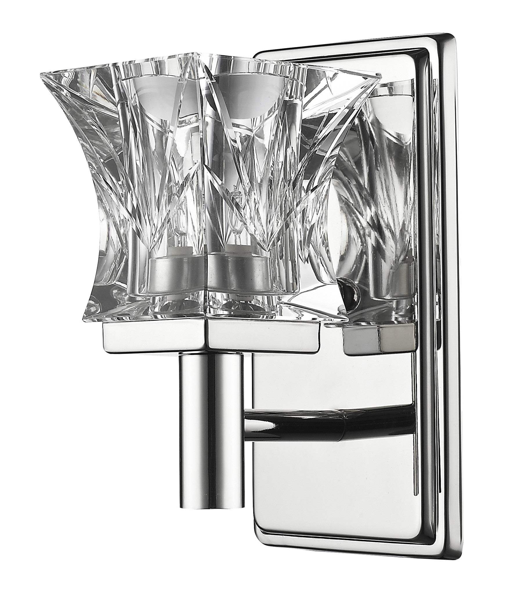 Arabella 1-Light Polished Nickel Sconce With Pressed Crystal Shade - Homeroots - Flyclothing LLC