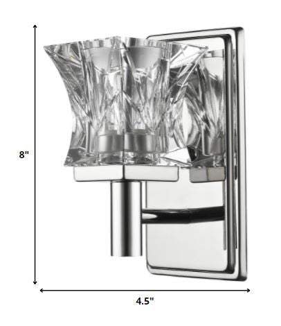 Arabella 1-Light Polished Nickel Sconce With Pressed Crystal Shade - Homeroots - Flyclothing LLC