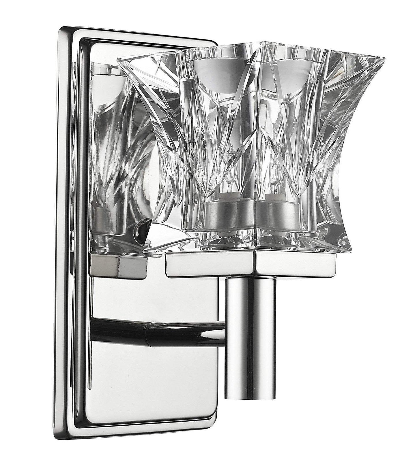 Arabella 1-Light Polished Nickel Sconce With Pressed Crystal Shade - Homeroots - Flyclothing LLC