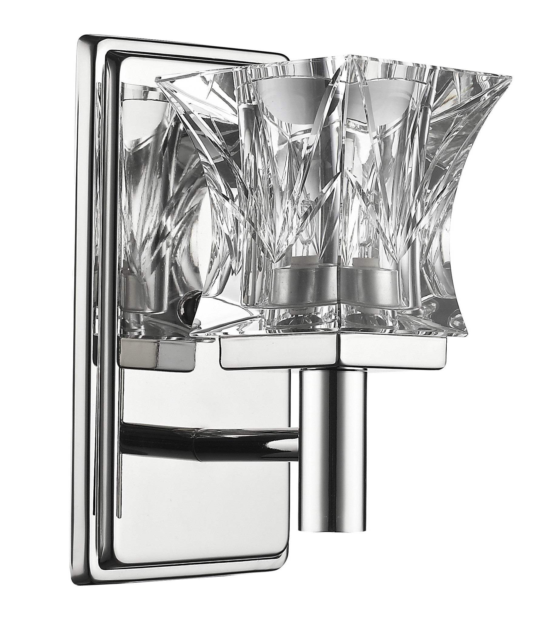 Arabella 1-Light Polished Nickel Sconce With Pressed Crystal Shade - Homeroots - Flyclothing LLC