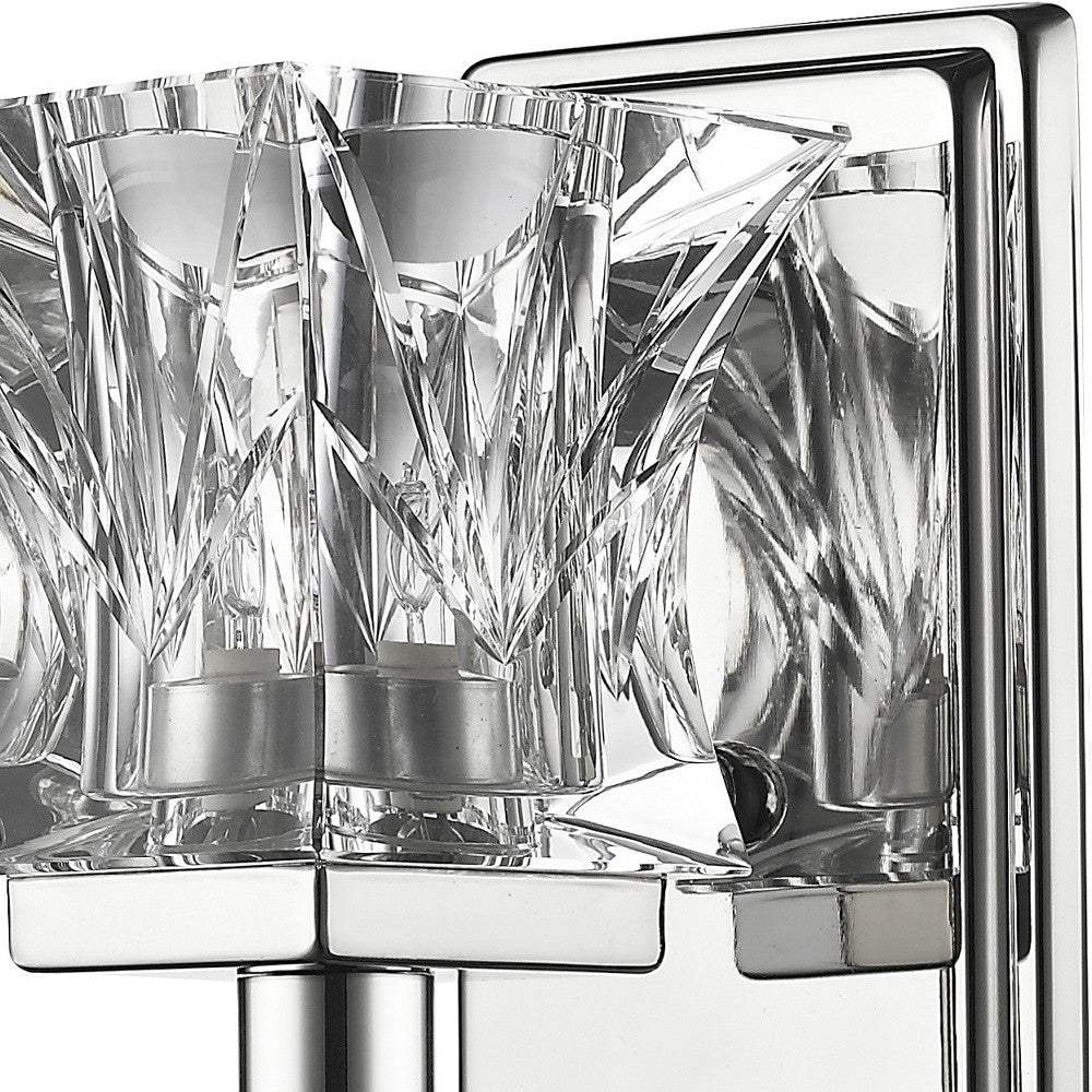 Arabella 1-Light Polished Nickel Sconce With Pressed Crystal Shade - Homeroots - Flyclothing LLC