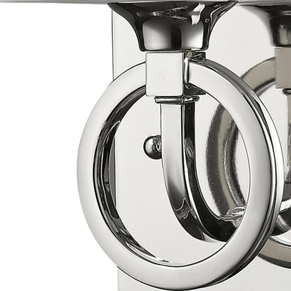 Silver Metal Wall Light with Frosted Glass Shade - Homeroots