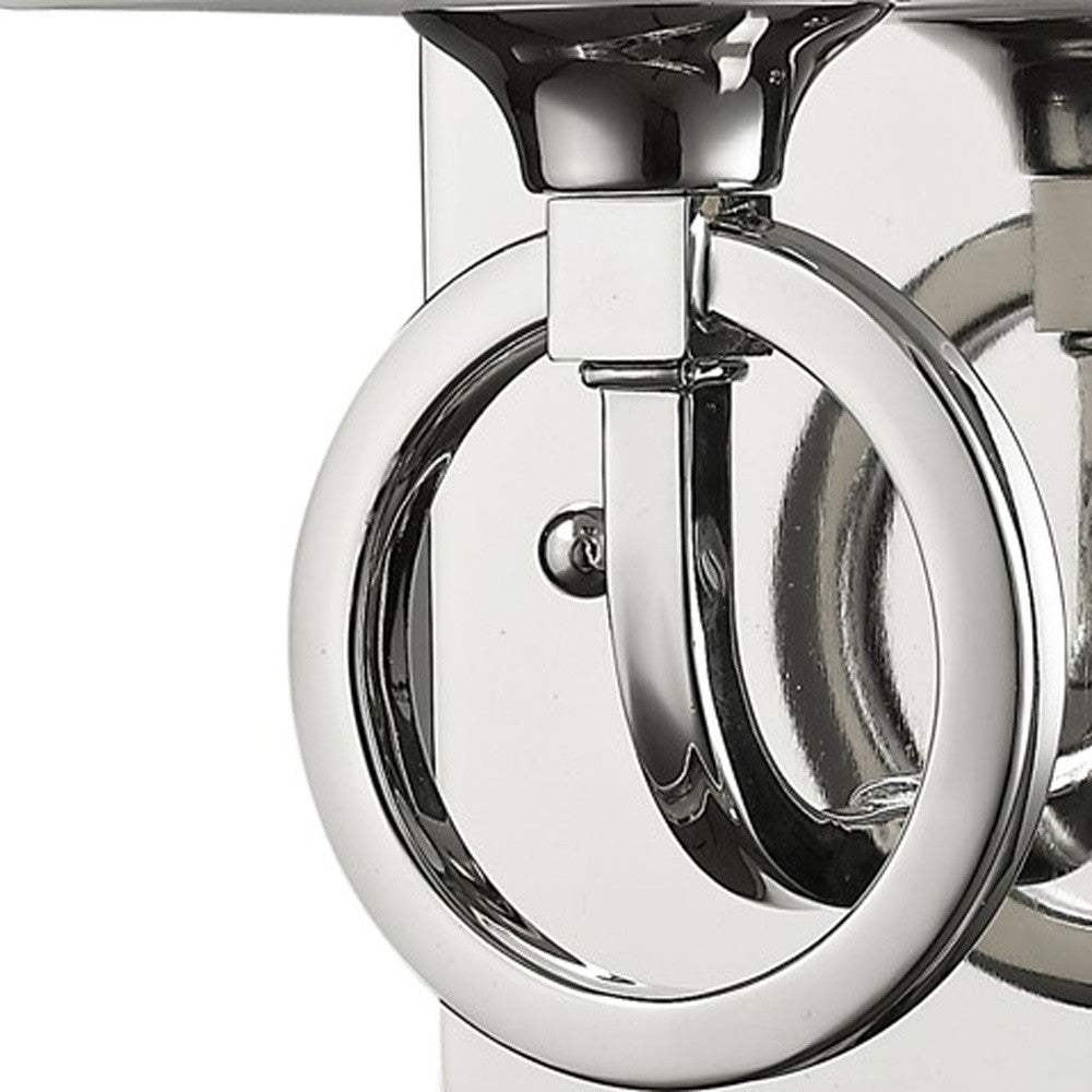 Silver Metal Wall Light with Frosted Glass Shade - Homeroots - Flyclothing LLC