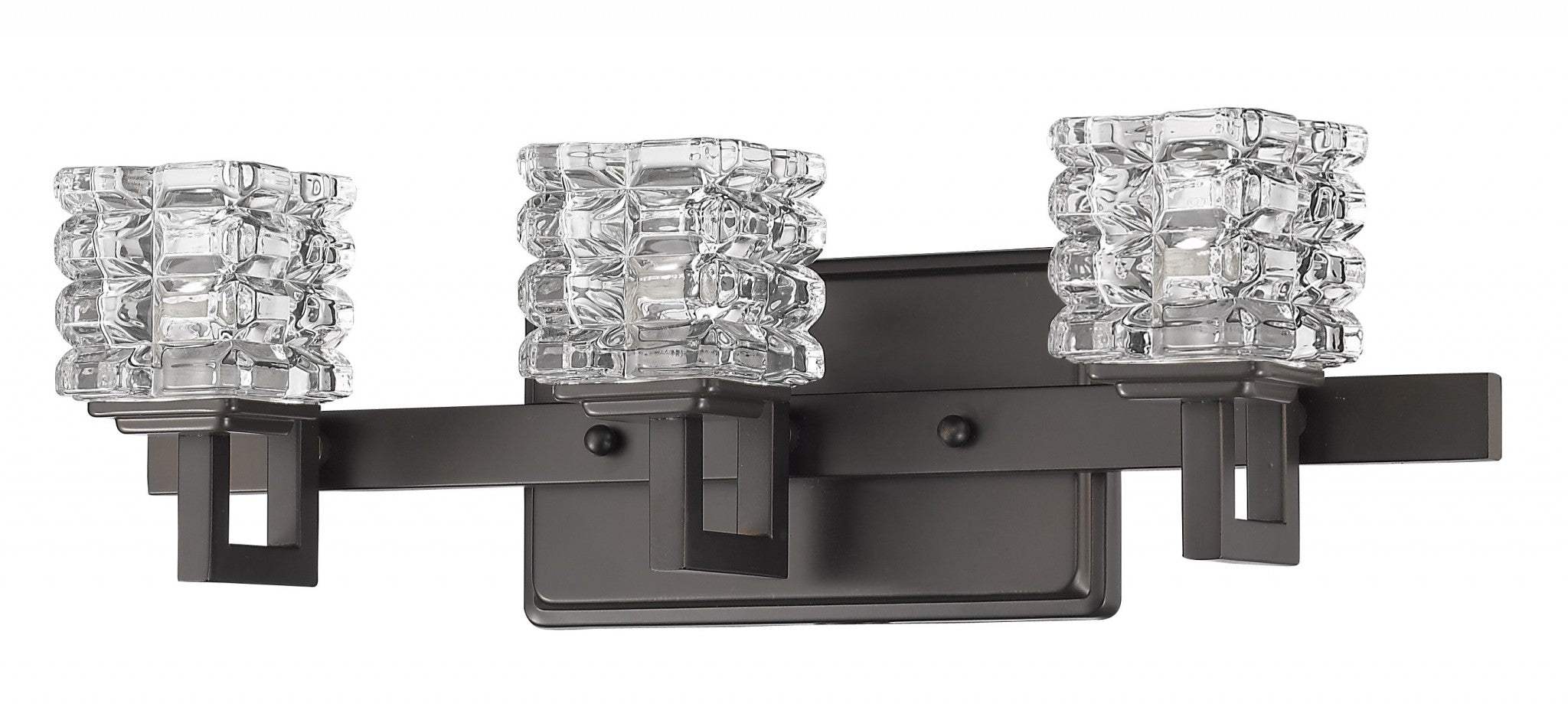 Coralie 3-Light Oil-Rubbed Bronze Sconce With Pressed Crystal Shades - Homeroots - Flyclothing LLC