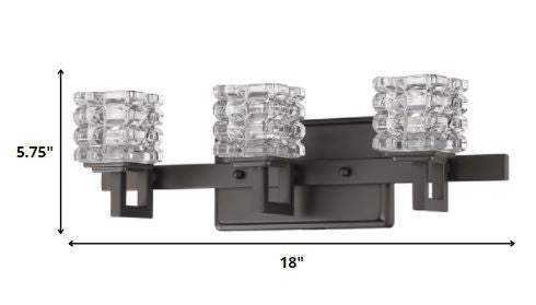 Coralie 3-Light Oil-Rubbed Bronze Sconce With Pressed Crystal Shades - Homeroots - Flyclothing LLC