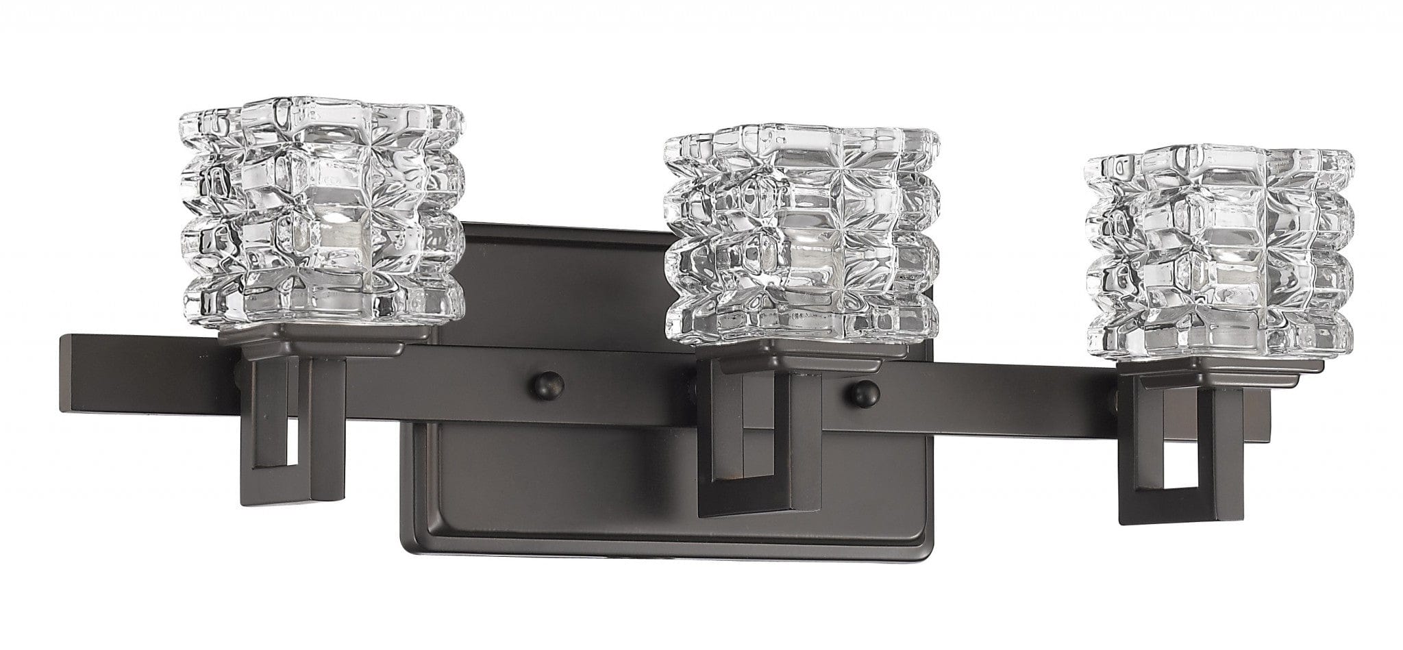 Coralie 3-Light Oil-Rubbed Bronze Sconce With Pressed Crystal Shades - Homeroots