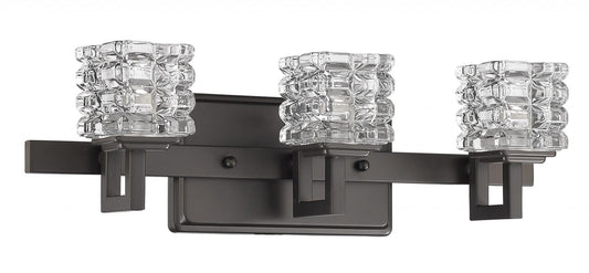 Coralie 3-Light Oil-Rubbed Bronze Sconce With Pressed Crystal Shades - Homeroots