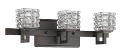 Coralie 3-Light Oil-Rubbed Bronze Sconce With Pressed Crystal Shades - Homeroots