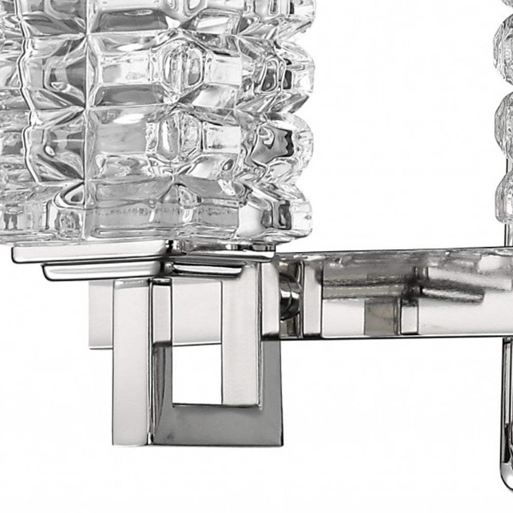 Coralie 3-Light Polished Nickel Sconce With Pressed Crystal Shades - Homeroots - Flyclothing LLC