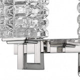 Coralie 3-Light Polished Nickel Sconce With Pressed Crystal Shades - Homeroots - Flyclothing LLC