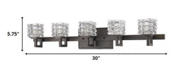 Coralie 5-Light Oil-Rubbed Bronze Sconce With Pressed Crystal Shades - Homeroots