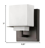 One Light Bronze White Glass Wall Sconce - Homeroots