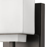One Light Bronze White Glass Wall Sconce - Homeroots