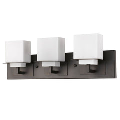 Rampart 3-Light Oil-Rubbed Bronze Vanity Light With Etched Glass Shades - Homeroots