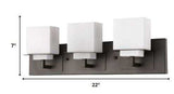 Rampart 3-Light Oil-Rubbed Bronze Vanity Light With Etched Glass Shades - Homeroots - Flyclothing LLC
