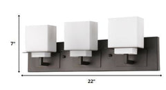Rampart 3-Light Oil-Rubbed Bronze Vanity Light With Etched Glass Shades - Homeroots