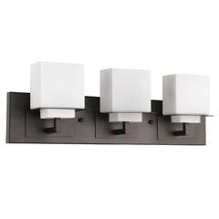 Rampart 3-Light Oil-Rubbed Bronze Vanity Light With Etched Glass Shades - Homeroots