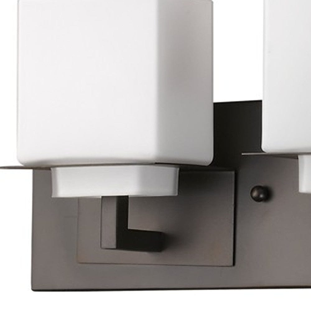 Rampart 3-Light Oil-Rubbed Bronze Vanity Light With Etched Glass Shades - Homeroots