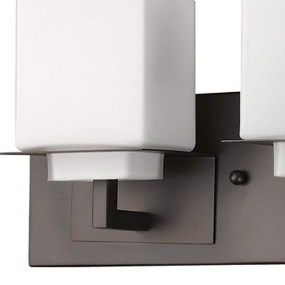Rampart 3-Light Oil-Rubbed Bronze Vanity Light With Etched Glass Shades - Homeroots - Flyclothing LLC