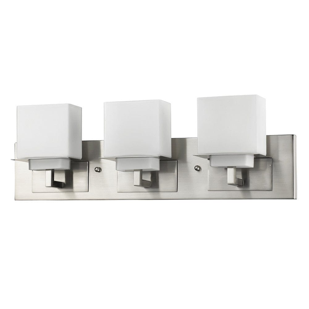 Rampart 3-Light Satin Nickel Vanity Light With Etched Glass Shades - Homeroots