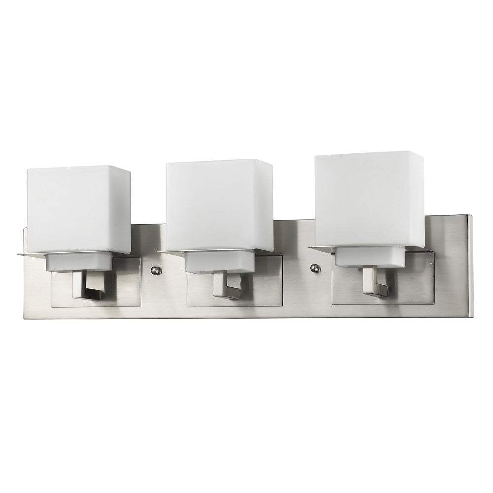 Rampart 3-Light Satin Nickel Vanity Light With Etched Glass Shades - Homeroots - Flyclothing LLC