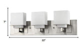 Rampart 3-Light Satin Nickel Vanity Light With Etched Glass Shades - Homeroots - Flyclothing LLC