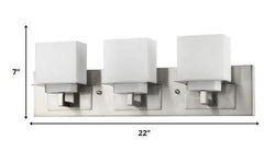 Rampart 3-Light Satin Nickel Vanity Light With Etched Glass Shades - Homeroots