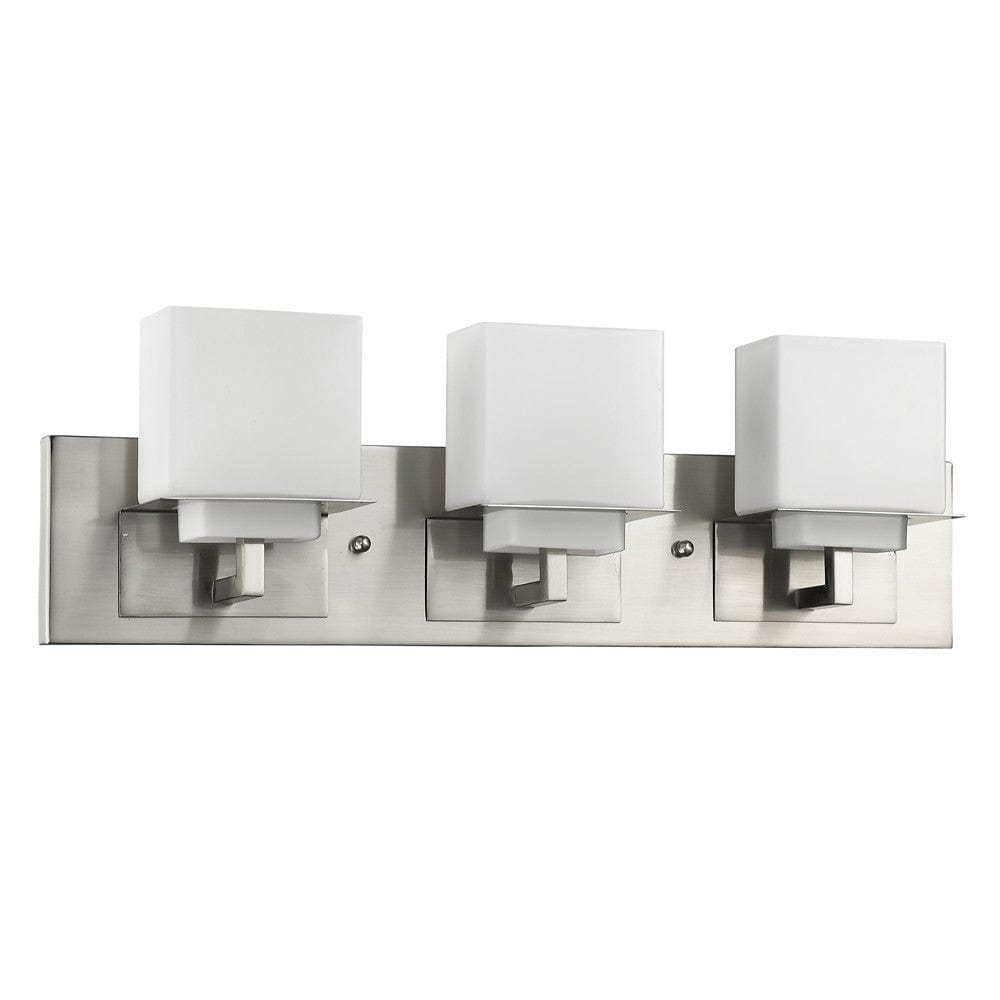Rampart 3-Light Satin Nickel Vanity Light With Etched Glass Shades - Homeroots