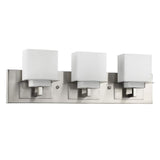 Rampart 3-Light Satin Nickel Vanity Light With Etched Glass Shades - Homeroots - Flyclothing LLC