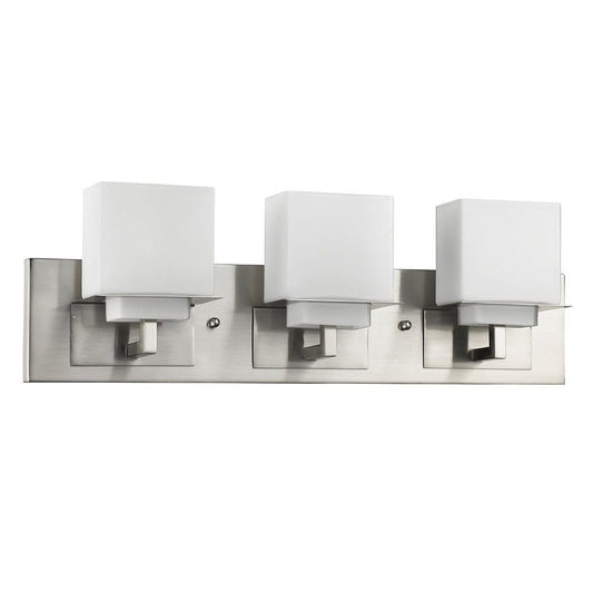 Rampart 3-Light Satin Nickel Vanity Light With Etched Glass Shades - Homeroots
