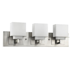 Rampart 3-Light Satin Nickel Vanity Light With Etched Glass Shades - Homeroots