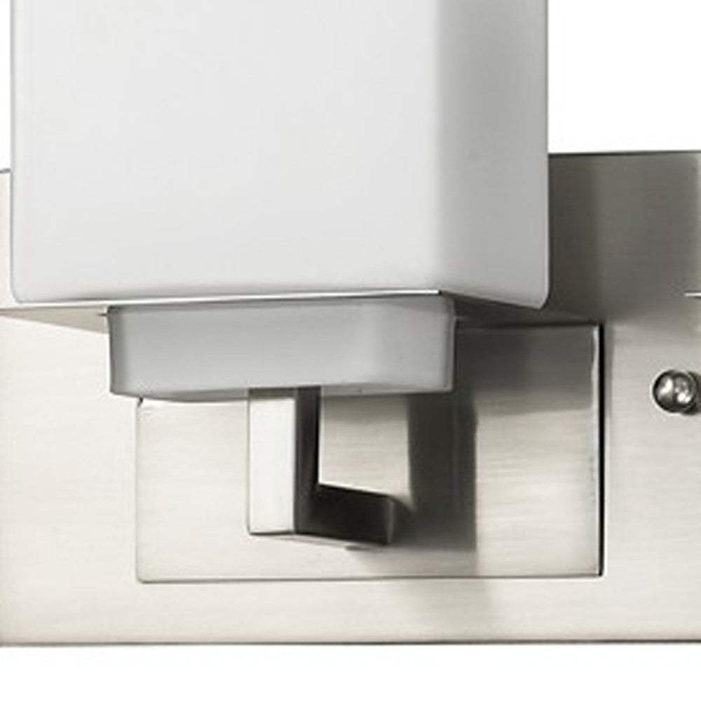 Rampart 3-Light Satin Nickel Vanity Light With Etched Glass Shades - Homeroots - Flyclothing LLC