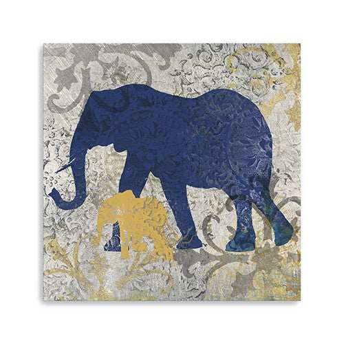 Exotic Blue And Gold Elephant Unframed Print Wall Art - Homeroots - Flyclothing LLC