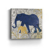 Exotic Blue And Gold Elephant Unframed Print Wall Art - Homeroots - Flyclothing LLC
