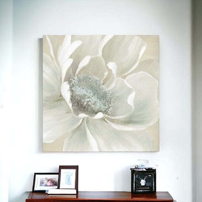 Soft Winter Flower Unframed Print Wall Art - Homeroots