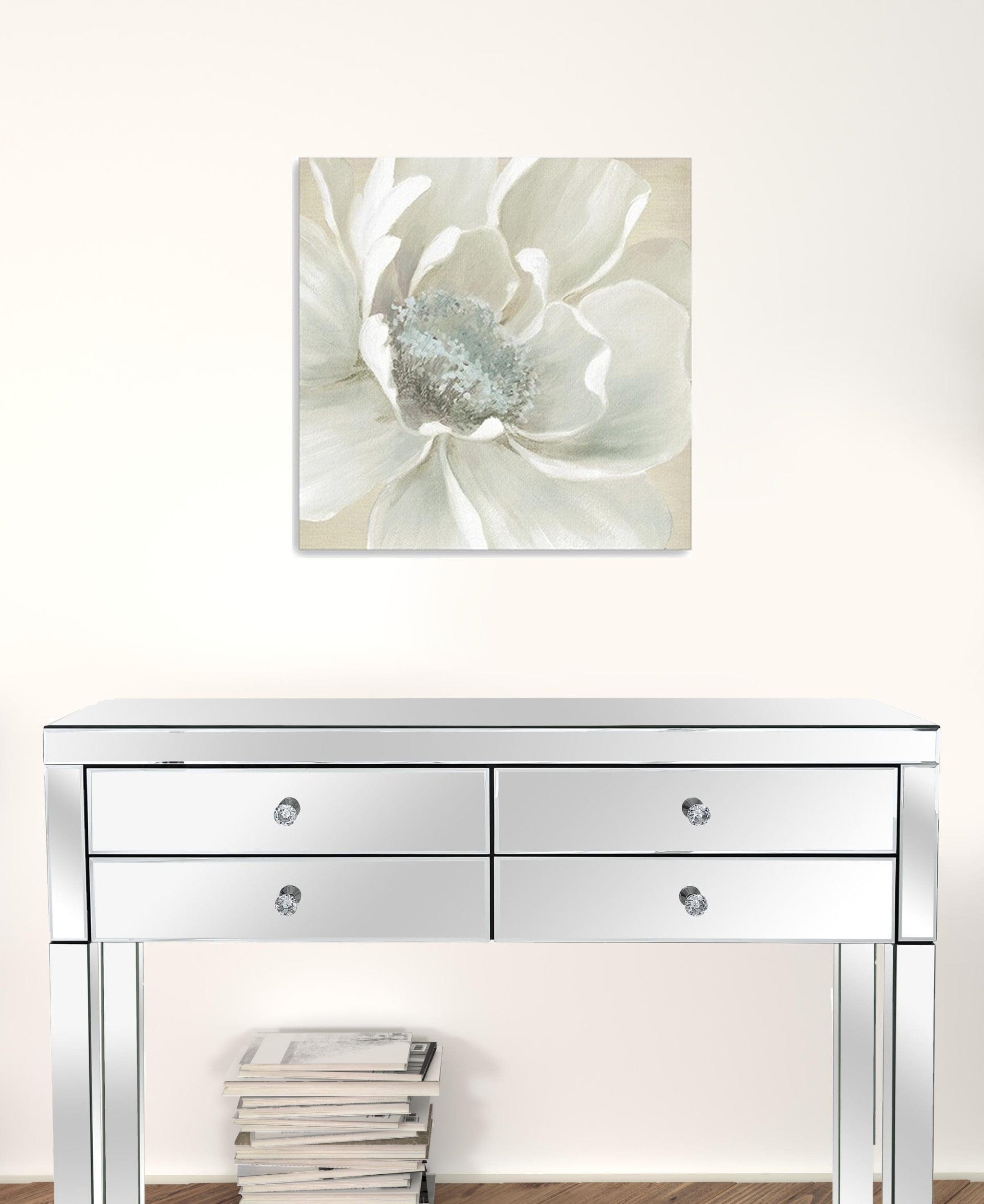 Soft Winter Flower Unframed Print Wall Art - Homeroots