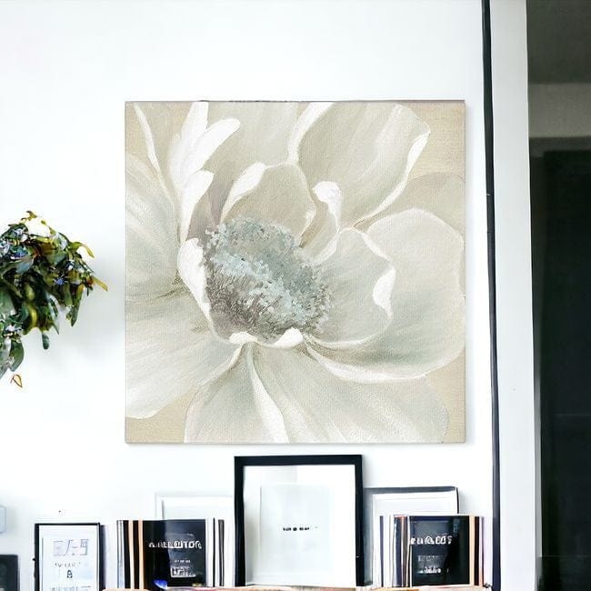 Soft Winter Flower Unframed Print Wall Art - Homeroots