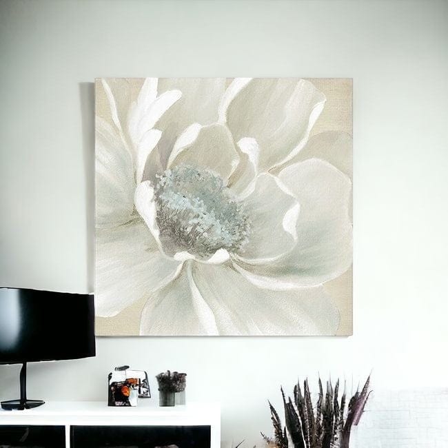 Soft Winter Flower Unframed Print Wall Art - Homeroots