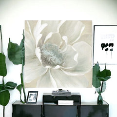 Soft Winter Flower Unframed Print Wall Art - Homeroots