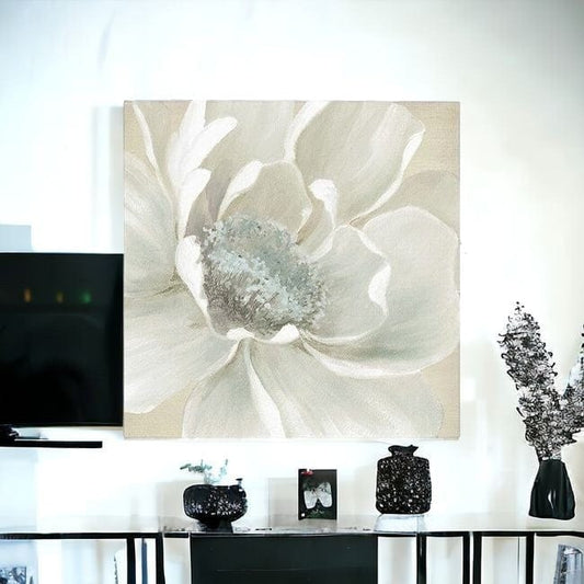 Soft Winter Flower Unframed Print Wall Art - Homeroots