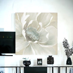 Soft Winter Flower Unframed Print Wall Art - Homeroots